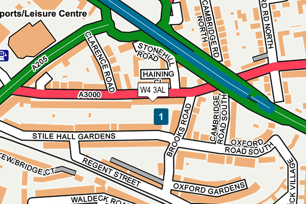 W4 3AL map - OS OpenMap – Local (Ordnance Survey)