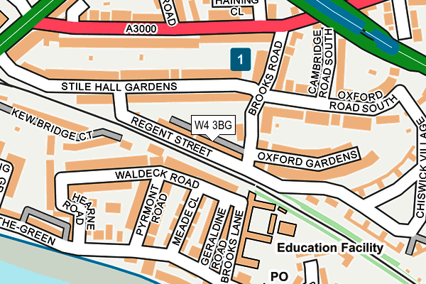 W4 3BG map - OS OpenMap – Local (Ordnance Survey)