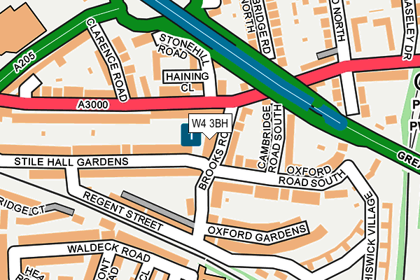 W4 3BH map - OS OpenMap – Local (Ordnance Survey)