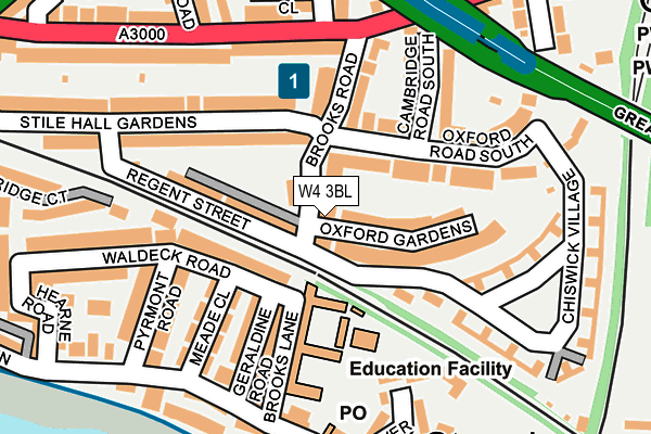 W4 3BL map - OS OpenMap – Local (Ordnance Survey)