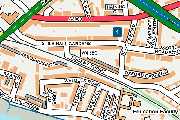 W4 3BQ map - OS OpenMap – Local (Ordnance Survey)