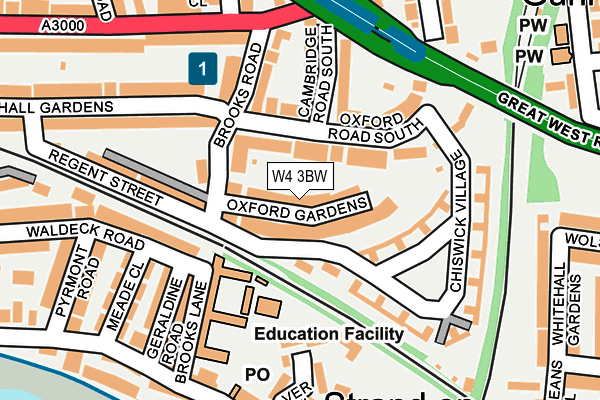 W4 3BW map - OS OpenMap – Local (Ordnance Survey)