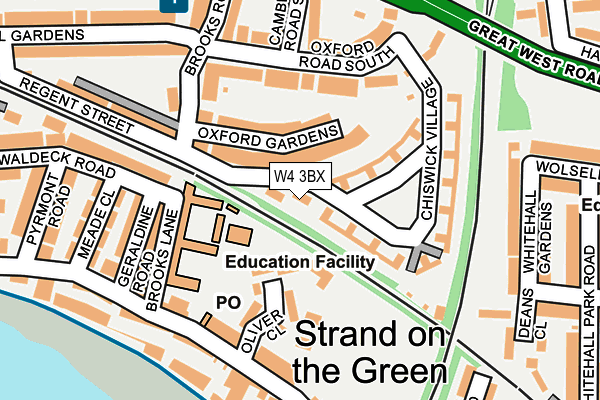 W4 3BX map - OS OpenMap – Local (Ordnance Survey)