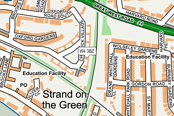 W4 3BZ map - OS OpenMap – Local (Ordnance Survey)