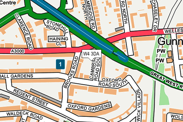 W4 3DA map - OS OpenMap – Local (Ordnance Survey)