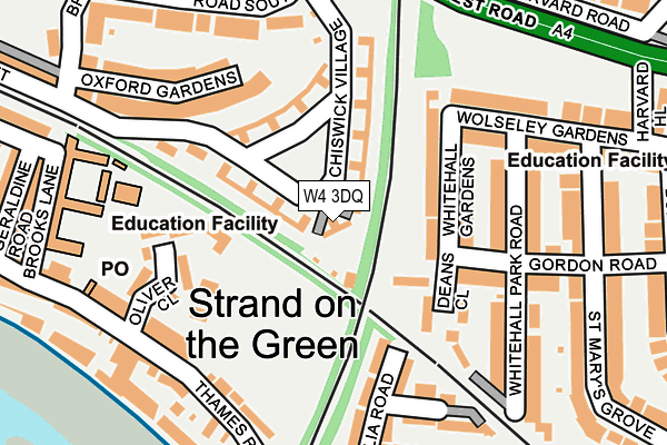 W4 3DQ map - OS OpenMap – Local (Ordnance Survey)