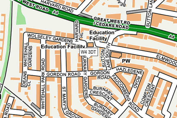 W4 3DT map - OS OpenMap – Local (Ordnance Survey)