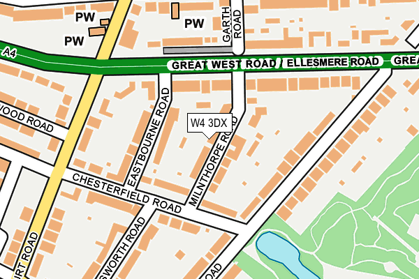 W4 3DX map - OS OpenMap – Local (Ordnance Survey)