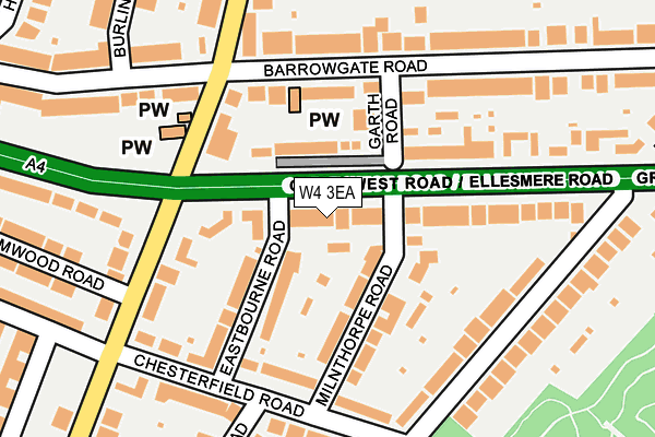 W4 3EA map - OS OpenMap – Local (Ordnance Survey)