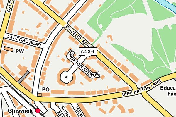 W4 3EL map - OS OpenMap – Local (Ordnance Survey)