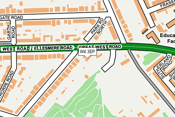 W4 3EP map - OS OpenMap – Local (Ordnance Survey)