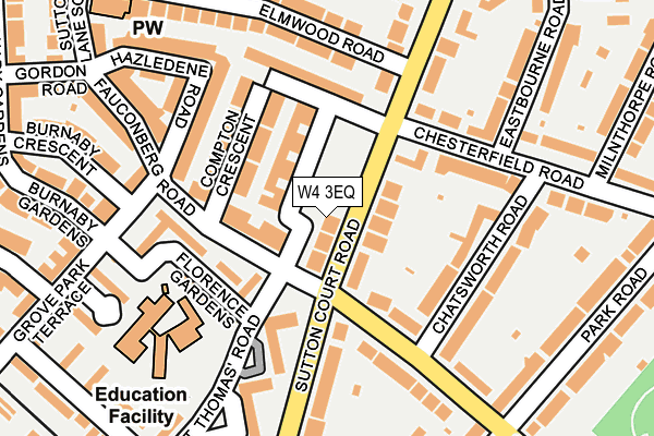 W4 3EQ map - OS OpenMap – Local (Ordnance Survey)