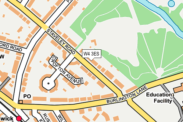 W4 3ES map - OS OpenMap – Local (Ordnance Survey)