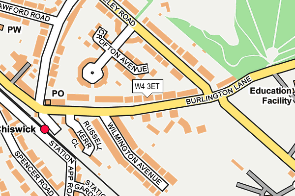 W4 3ET map - OS OpenMap – Local (Ordnance Survey)