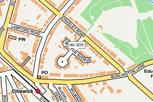 W4 3EW map - OS OpenMap – Local (Ordnance Survey)
