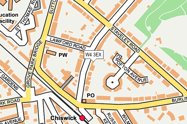 W4 3EX map - OS OpenMap – Local (Ordnance Survey)