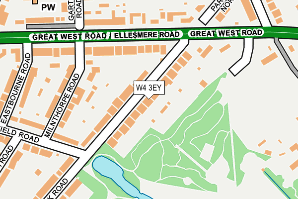 W4 3EY map - OS OpenMap – Local (Ordnance Survey)