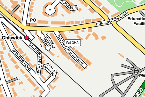 W4 3HA map - OS OpenMap – Local (Ordnance Survey)