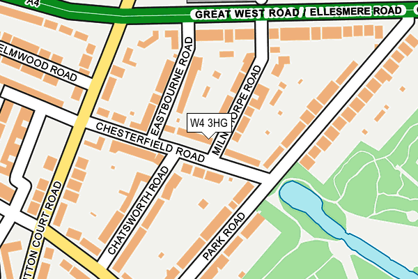 W4 3HG map - OS OpenMap – Local (Ordnance Survey)