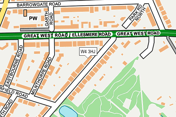 W4 3HJ map - OS OpenMap – Local (Ordnance Survey)