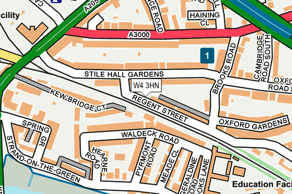 W4 3HN map - OS OpenMap – Local (Ordnance Survey)