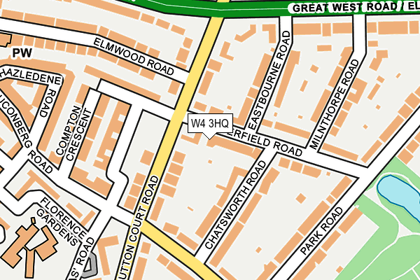 W4 3HQ map - OS OpenMap – Local (Ordnance Survey)