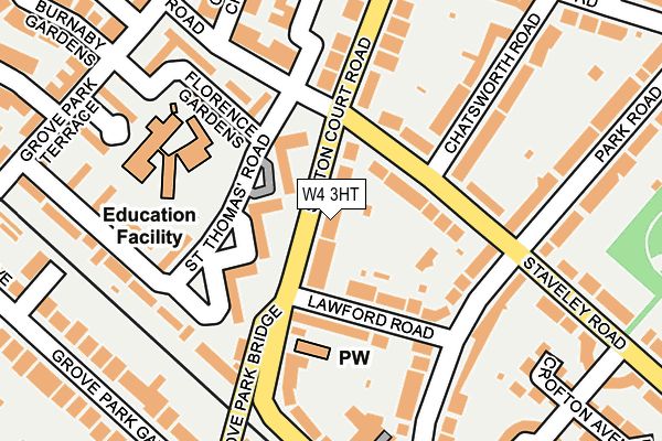 W4 3HT map - OS OpenMap – Local (Ordnance Survey)