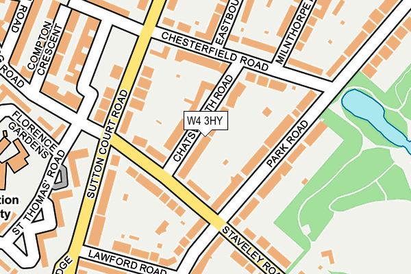 W4 3HY map - OS OpenMap – Local (Ordnance Survey)