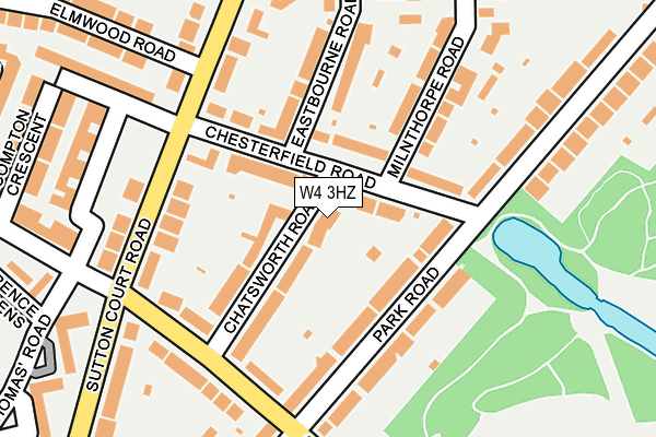 W4 3HZ map - OS OpenMap – Local (Ordnance Survey)