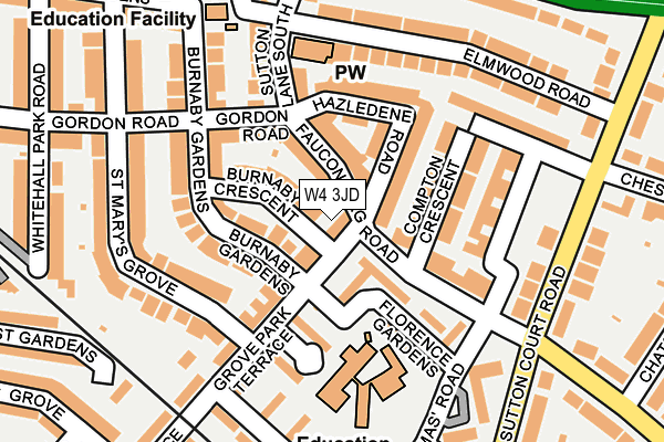 W4 3JD map - OS OpenMap – Local (Ordnance Survey)