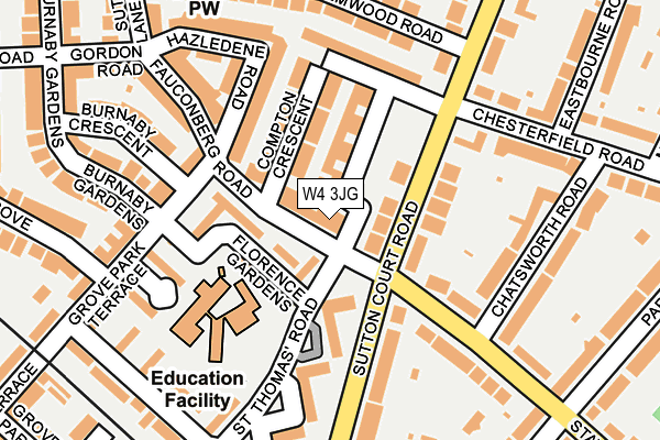 W4 3JG map - OS OpenMap – Local (Ordnance Survey)