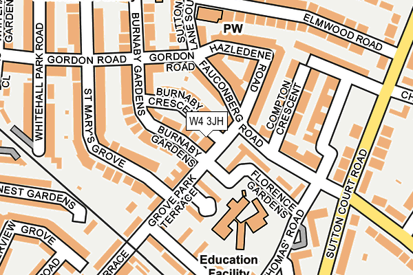 W4 3JH map - OS OpenMap – Local (Ordnance Survey)