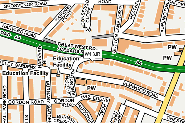 W4 3JR map - OS OpenMap – Local (Ordnance Survey)