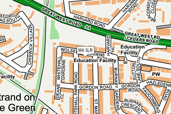 W4 3LR map - OS OpenMap – Local (Ordnance Survey)