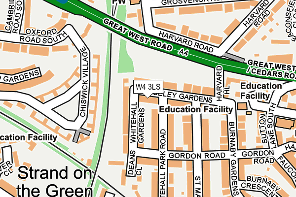W4 3LS map - OS OpenMap – Local (Ordnance Survey)