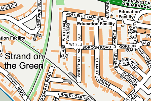 W4 3LU map - OS OpenMap – Local (Ordnance Survey)