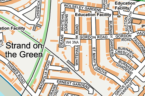 W4 3NA map - OS OpenMap – Local (Ordnance Survey)