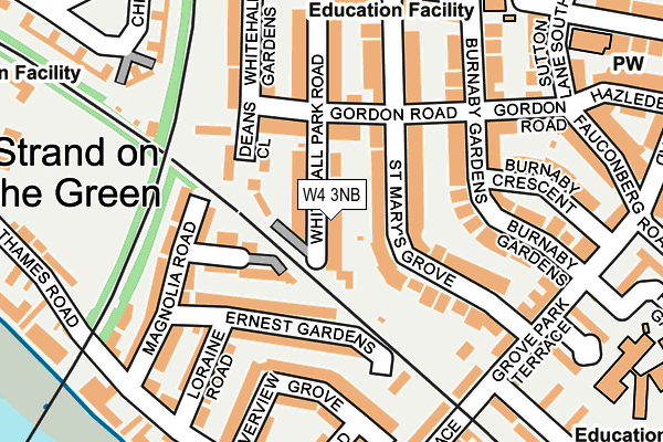 W4 3NB map - OS OpenMap – Local (Ordnance Survey)