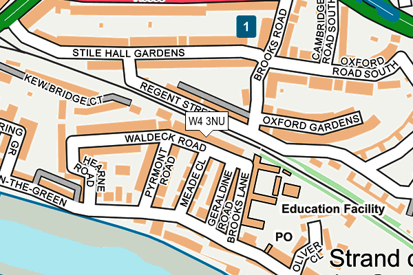W4 3NU map - OS OpenMap – Local (Ordnance Survey)