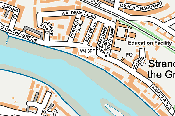 W4 3PF map - OS OpenMap – Local (Ordnance Survey)