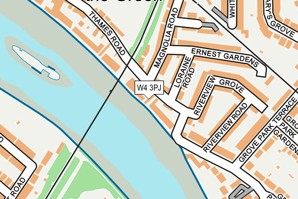 W4 3PJ map - OS OpenMap – Local (Ordnance Survey)