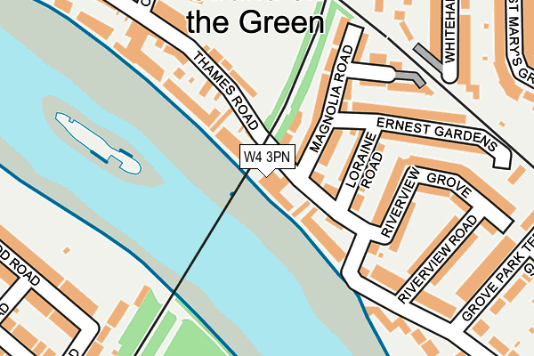 W4 3PN map - OS OpenMap – Local (Ordnance Survey)