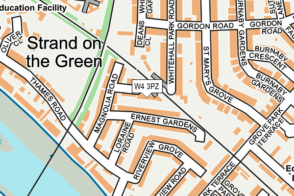 W4 3PZ map - OS OpenMap – Local (Ordnance Survey)