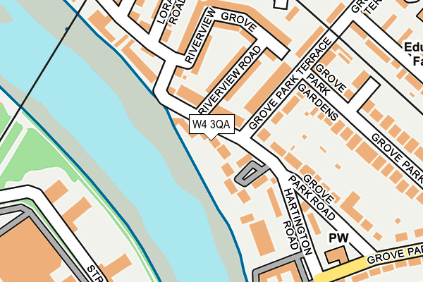 W4 3QA map - OS OpenMap – Local (Ordnance Survey)