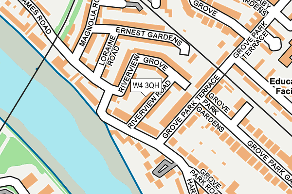 W4 3QH map - OS OpenMap – Local (Ordnance Survey)