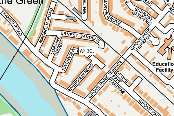 W4 3QJ map - OS OpenMap – Local (Ordnance Survey)