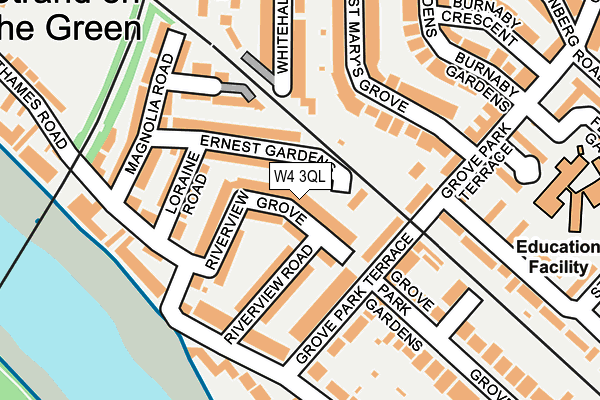 W4 3QL map - OS OpenMap – Local (Ordnance Survey)