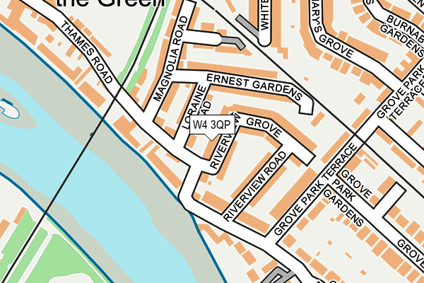 W4 3QP map - OS OpenMap – Local (Ordnance Survey)