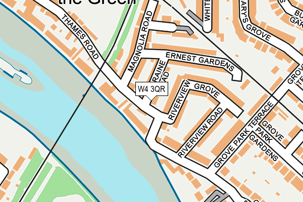 W4 3QR map - OS OpenMap – Local (Ordnance Survey)