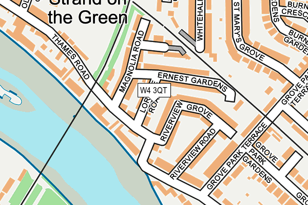 W4 3QT map - OS OpenMap – Local (Ordnance Survey)